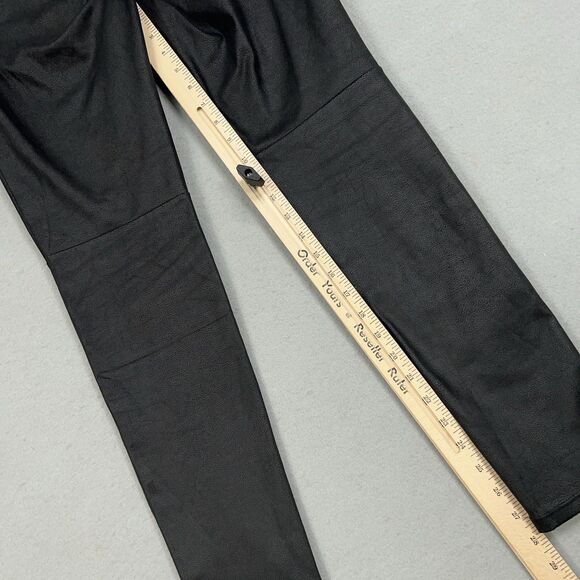 Trouve Leggings Women Medium Black Faux Leather High Rise Stretch Edgy Goth Rock - Picture 13 of 16